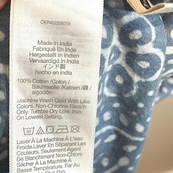 Madewell Bubble-Sleeve Button-Front Mini Dress in Indigo Paisley size small - Picture 8 of 9